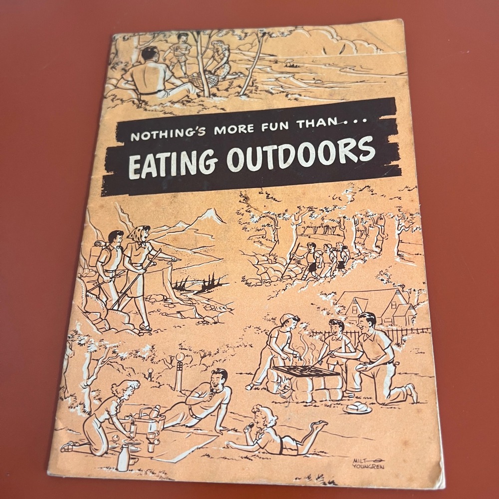 Vintage 1956 Eating Outdoors Cookbook National Dairy Council Mid Century Retro